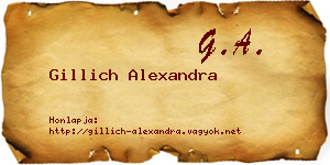 Gillich Alexandra névjegykártya